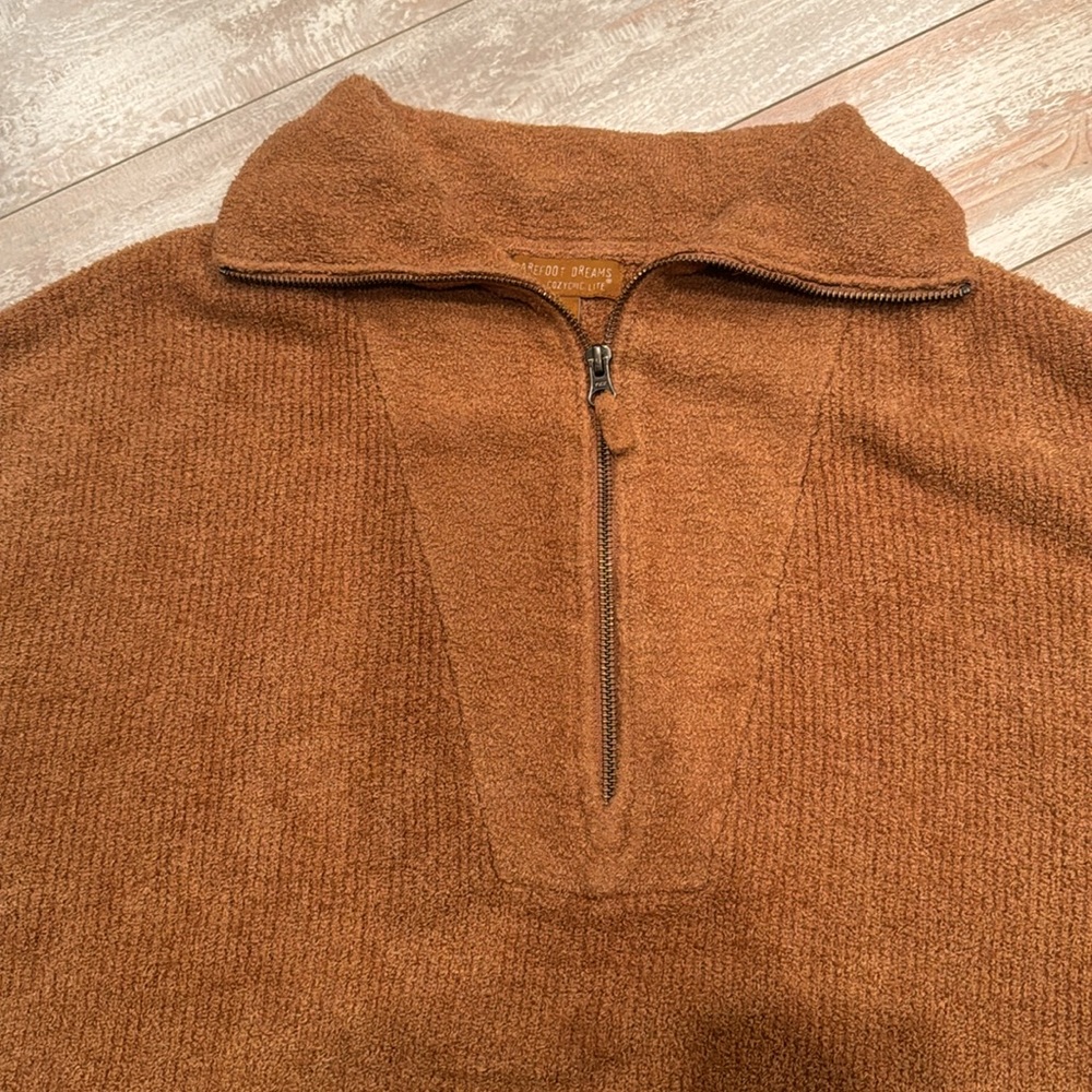 Barefoot Dreams CozyChic Lite Half Zip Hi-Low Pullover Honey Size 2X - Picture 8 of 8